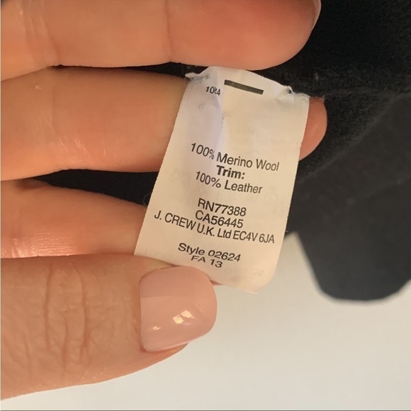 J. Crew 100% Wool Sweater with Leather Pockets Black - Picture 10 of 10